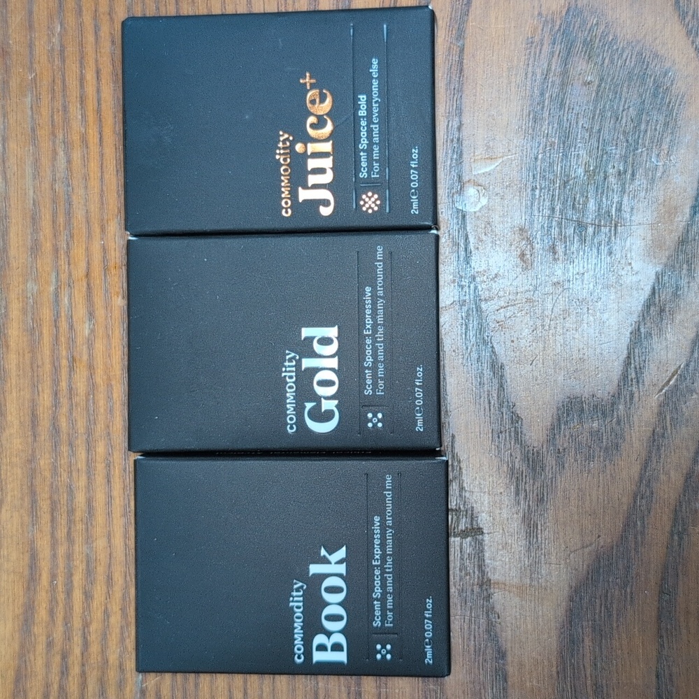 Commodity Book Juice Gold Perfume .07 Fl.oz. 3 Fragrance Set